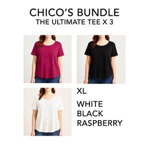 👚 Bundle of 3 | Chico’s Scoop Neck Tops – Size XL